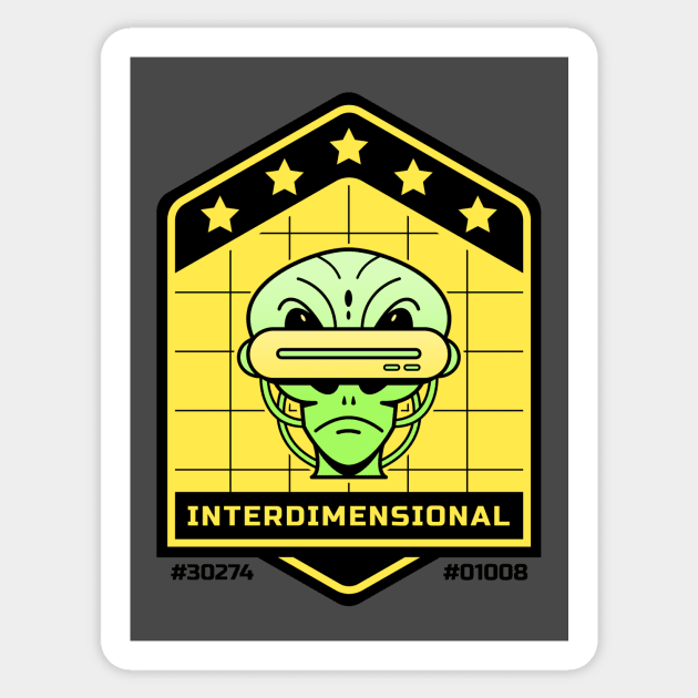 Interdimensional beings Sticker by Tip Top Tee's